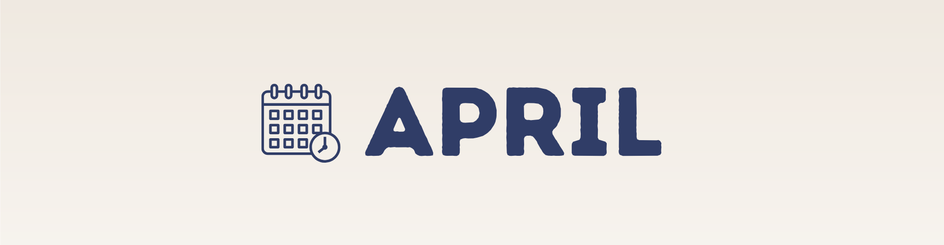 Hotel calendar page for April with reservation icons, book your stay for spring getaways.